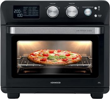 Kenwood 2-in-1 25L Toaster Oven+Air Fryer - Oven Toaster Grill with Large Capacity, Rotisserie Function for Frying, Roasting, Grilling, Broiling, Baking, Browning, Defrosting, Heating  MOA25.600BK - Black