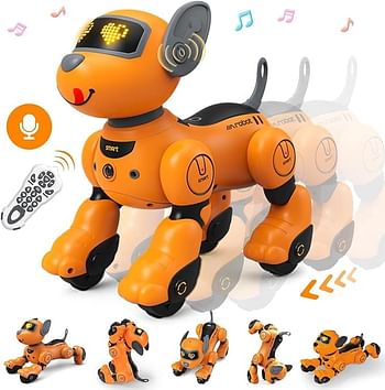 Ukr Robot Dog Toy Intelligent Smart Puppy Orange