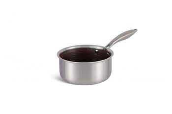 Edenberg 18CM SAUCE PAN WITH LID WINE HONEY COMB COATING - NON-STCK SCRATCH FREE Three layers, STAINLESS STEEL+ALUMINIUM+STAINLESS STEEL