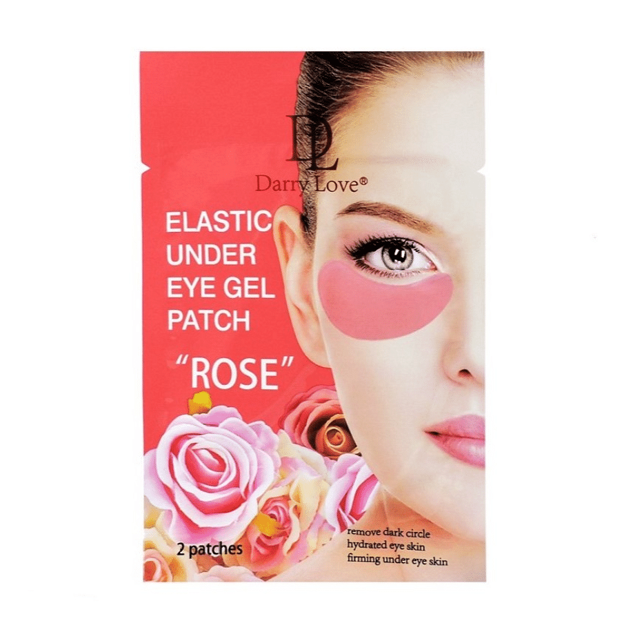 Darry Love Elastic Under Eye Gel Rose 2 Patches (Pack 3 - 6 Patches), Remove Dark Circle, Hydrate Eye Skin, Firming under eye skin