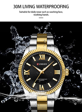 CURREN 8453 Brand Original Luminous Pointer Simple Stainless Steel Watch Fashion Casual Business Sport Quartz Waterproof Gold/Silver/Black