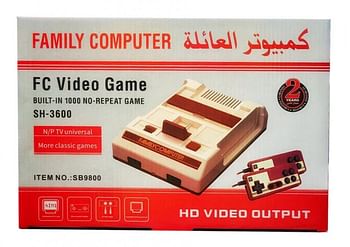 Family Computer Video Game SH-3600 TV Universal More Classic Games - Multi Color