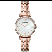 Emporio Armani Women's Mother Of Pearl Dial Stainless Steel Analog Watch - AR11294, Rose Gold