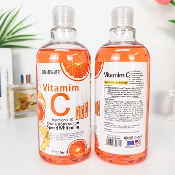 500 ml Vitamin C Serum Face & Body - For Acne, Dark Spots, Wrinkles, Skin Firming and Uneven Skin Tone and Dullness | 5x Whitening and Brightening Skin