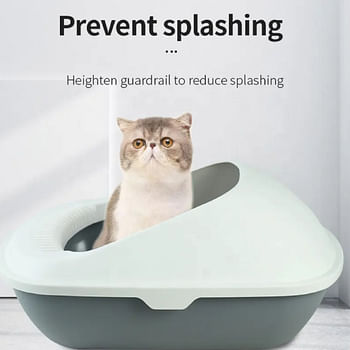 Open Cat Toilet Anti-Spattering Toilet Blue - 56x42x26.5cm