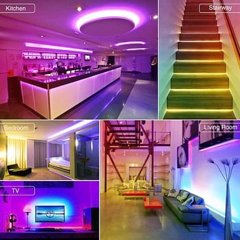 LED Light Strip 16 Color Changing Waterproof Strip Lights with Remote Control