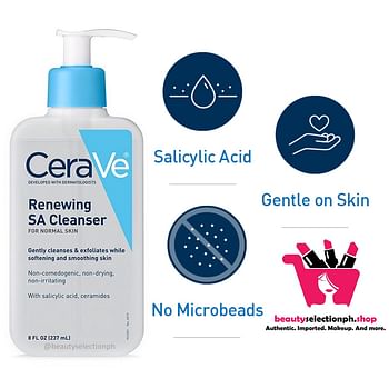 CeraVe Salicylic Acid Face Wash Cleanser with Hyaluronic Acid, Niacinamide & Ceramides | 8 Ounce