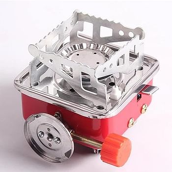 Mini Portable Square-Shaped Gas Butane Burner Camping Stove Travelling Stainless Steel Cooking Stove Folding