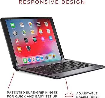 Brydge 10.5 Keyboard for iPad Air (2019) | Aluminum Bluetooth 4.2 Keyboard with Backlit Keys (Space Gray)
