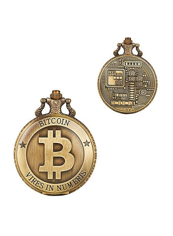 Yash Bitcoin Design Quartz Pocket Watch