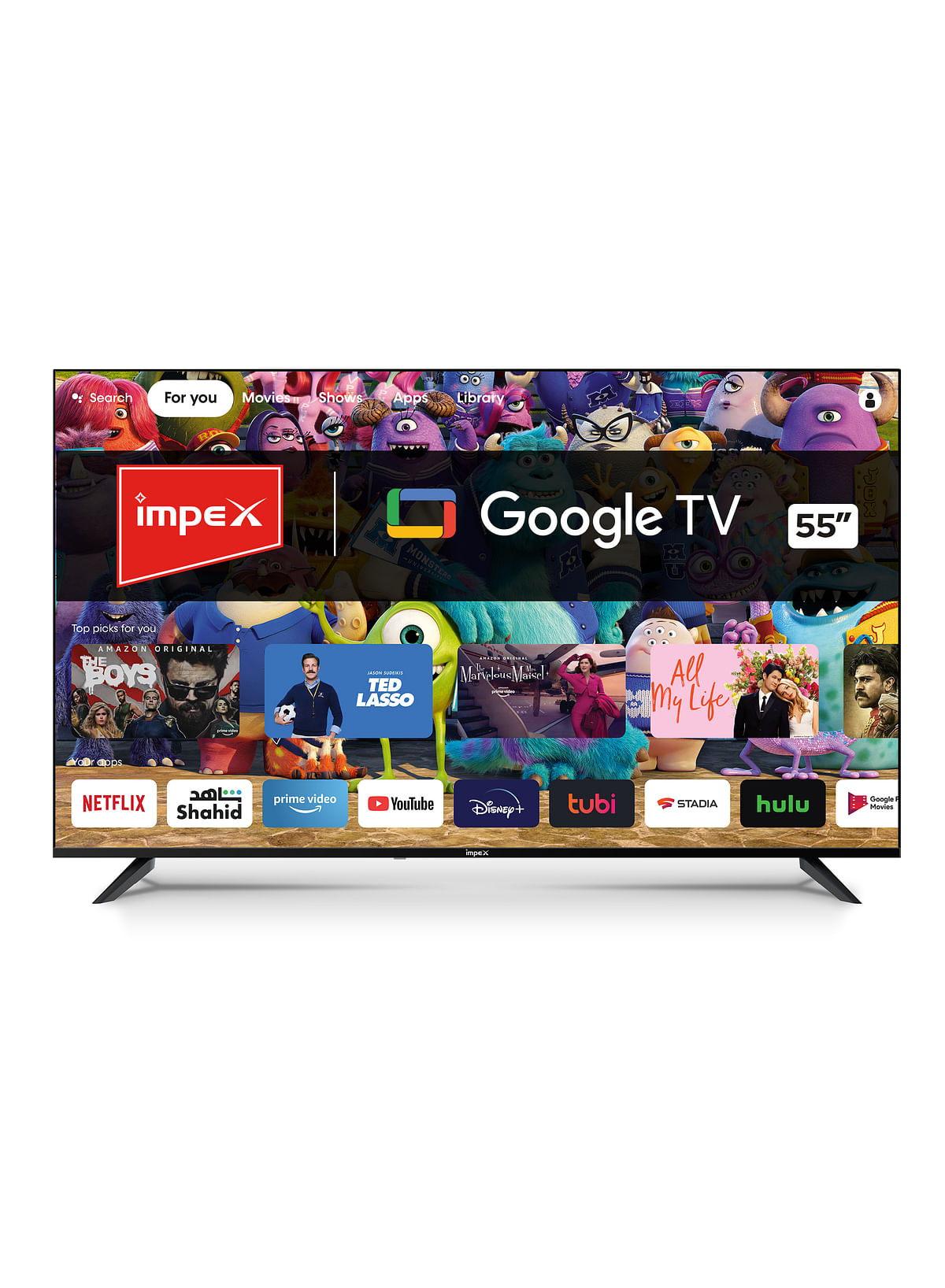 Impex 55 Inch FHD Google Smart TV with Dolby Vision Atmos and Dolby Audio, DTS HD, Built-in Chromecast, 2GB RAM, 8GB ROM, HDMI ARC, Super Slim Design with Voice Remote - evoQ 55S4RLC2