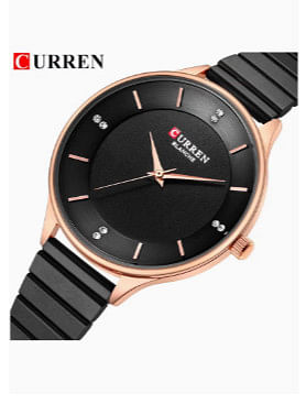 Curren 9041 Original Brand Stainless Steel Band Wrist Watch For Women/ Black