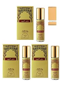 3 Pcs Nabeel Dahn Al Oud Alchohol Free Roll On Oil Perfume 6ML