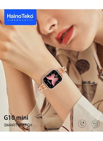 Haino Teko G10 Mini Smart Watch with Four Straps, Fast wireless Charging, Android and iOS, High Capacity Battery, Bluetooth Call and Smart Notification, Multiple Standby Watch Faces  NFC Access Control, Body Temperature Measurement, AlI Voice Assistant, A