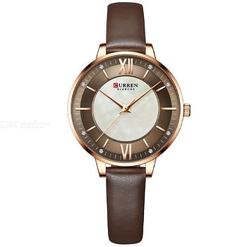 CURREN 9080 Ladies Watch Fashion Charming Quartz Wristwatch Brown