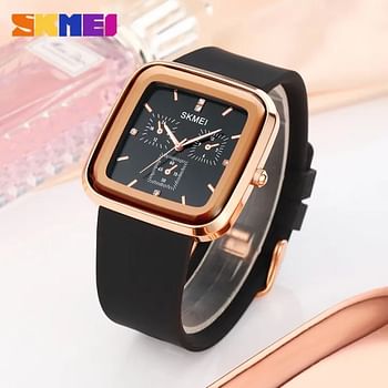 SKMEI Men Watch Fashion Waterproof Silicone Strap Men Quartz Watch 1902 Black / Bronze