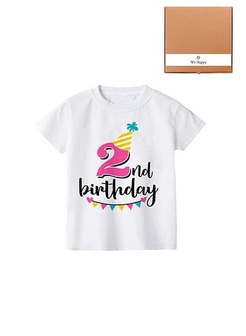 Its My 2nd Birthday Party Boys and Girls Costume Tshirt Memorable Gift Idea Amazing Photoshoot Prop Pink