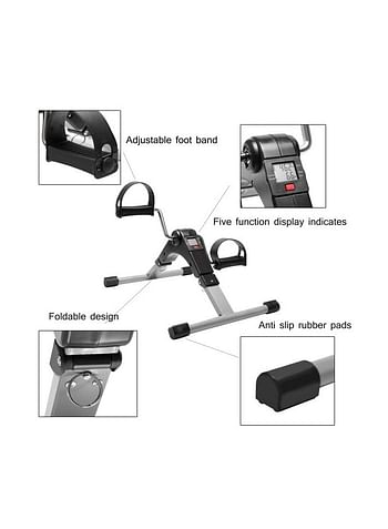 Portable Pedal Exerciser - Arm & Leg Exercise Peddler Machine -  Fitness Equipment for Seniors and Elderly - Folding Exercise Bike - Silver/Black