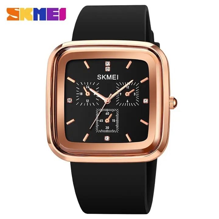 SKMEI Men Watch Fashion Waterproof Silicone Strap Men Quartz Watch 1902 Black / Bronze