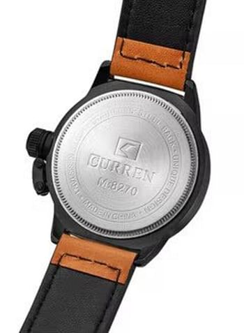 Curren 8270 Water Resistant Analog Watch for Men - Brown and Black