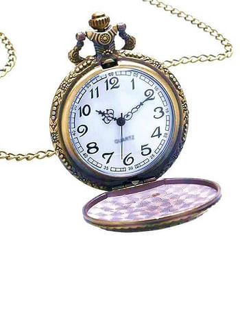 Yash Turkey Flag Design Moon Star Quartz Pocket Watch