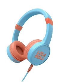 إنيرجي سيستم سماعات لول أند رول بوب للأطفال (لمشاركة الموسيقى، بكابل صوت قابل للإزالة، أقصى مستوى صوت 85 ديسيبل، ميكروفون) لون أزرق