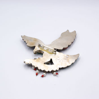 Pure Silver Vintage flying Eagle Brooch - Made in Nepal