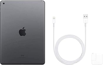 Apple iPad 10.2 Inch (2019 - 7th Gen), Wi-Fi, 128GB, Space Gray + Apple Smart Keyboard for iPad Pro 10.5” 2nd gen & (iPad 7, 8, 9) Model (A1829) English