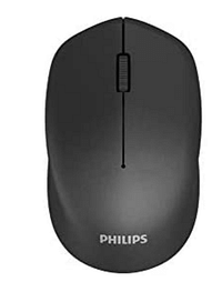 Philips M344 Wireless Mouse, 2.4GHz Wireless, Optical Sensor, Ergonomic design, 10m Wireless Connection Distance, 1000 dpi Wireless Computer Mouse - Black I M344