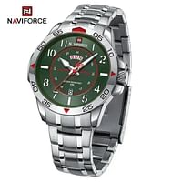 NAVIFORCE NF9204 Stainless Steel Analog Watch For Men - Silver & Green