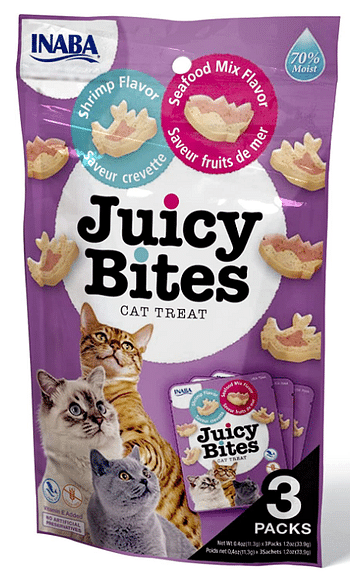 Inaba Juicy Bites Shrimp & Seafood Mix Flavor 33,9g /3 Pouches Per Pack