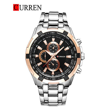 CURREN 8023 Original Brand Stainless Steel Band Wrist Watch For Men-silver