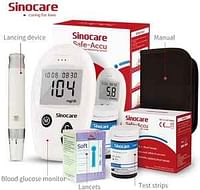 SINOCARE Safe Accu Blood Glucose Monitoring System With 50 test Strips and 50 Lancets (Bundle)