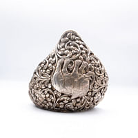 Exquisite Shell Bangle Made of Pure Silver Handmade in Nepal Elephant Carving for Decorative Purpose