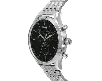 Hugo Boss Men’s Chronograph Quartz Stainless Steel Black Dial 44mm Watch 1513652