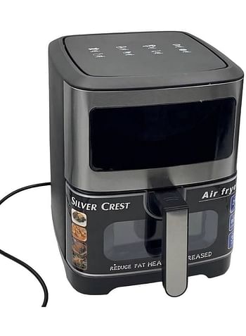 SILVER CREST Stainless Steel Digital Air Fryer 10L Performance Range 2200 Watt Rapid Air Convection Heating, KQZX08