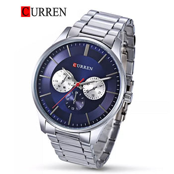 CURREN 8282 Original Brand Stainless Steel Band Wrist Watch For Men