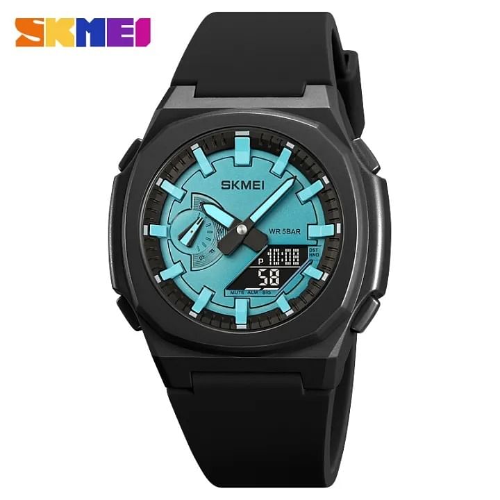 SKMEI  Men Electronic Watch Duplex Watch 50 meter Waterproof Multifunctional  Wristwatch Fashion Business Style For Men 2091