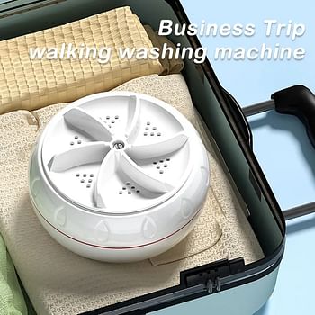 Portable Washer Mini Washing Machine Travel Clothes Washer Rechargeable Washing - White