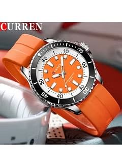 CURREN Men's 8448 Water Resistant Rubber Watch