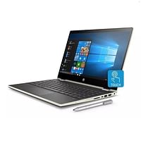 HP Pavilion x360 14-CD0073TU 2 in 1 - Core i5 8th Gen-8250U- 16GB Ram DDR4 - 512GB NVMe SSD -14" FHD IPS micro-edge WLED-backlit multitouch (1920 x 1080) x360 Display -US Backlit Keyboard-HDMi-USB TYPE-C - Stylus ( Pen )- Windows 11 Home - Pale G