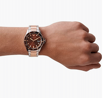 Emporio Armani Men's Three-Hand Date, Stainless Steel Watch, 42mm