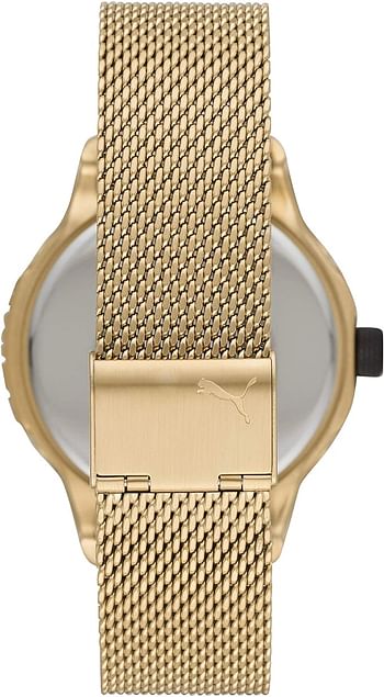 PUMA Men's Watches Reset, 43MM case Size, Three Hand Date Movement, Stainless Steel Strap P5006
