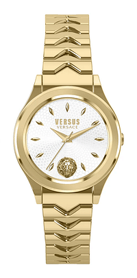 VERSUS VERSACE Women's Analog Round Shape Metal Wrist Watch V WVSP564321 34 Mm - Gold