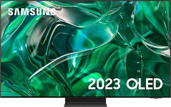 سامسونج تلفزيون ذكي S95C 4K OLED HDR (2023) مقاس 55 بوصة بلون كوانتوم دوت وشاشة مضادة للانعكاس وصوت محيطي دولبي اتموس وبرامج العاب 144 هرتز وتصميم ليزر سليم مع اليكسا