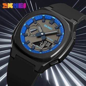 SKMEI Men Electronic Watch  Duplex Watch 50 meter Waterproof Multifunctional Wristwatch Fashion Business Style For Men 2091.