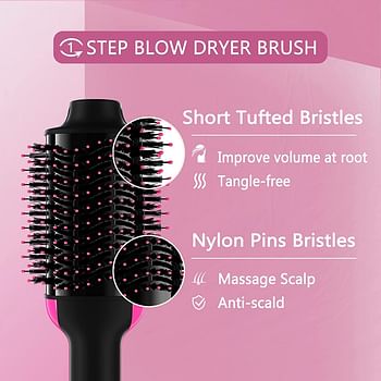 Hair Dryer Brush Blow Dryer Brush in One 4 in 1 Styling Tools Blow Dryer with Ceramic Oval Barrel Hair Dryer and Styler Volumizer Hot Air Brush Hair Straightener Brush for All Hair