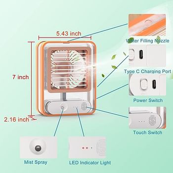 Plastic Transparent spray light Fan - Multicolor