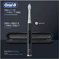 Oral-B Pulsonic Slim Luxe 4500 Electric Sonic Toothbrush for Healthier Gums in 4 Weeks, with Sensitive Program, Premium Travel Case, Black