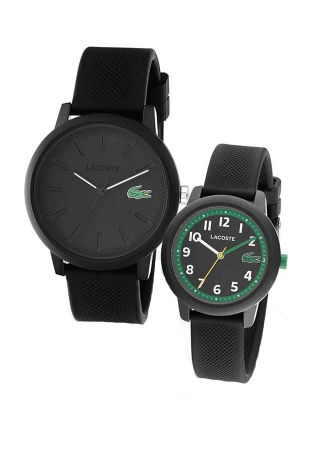 Lacoste Couple Analog Round Shape Silicone Wrist Watch 2070024 42mm